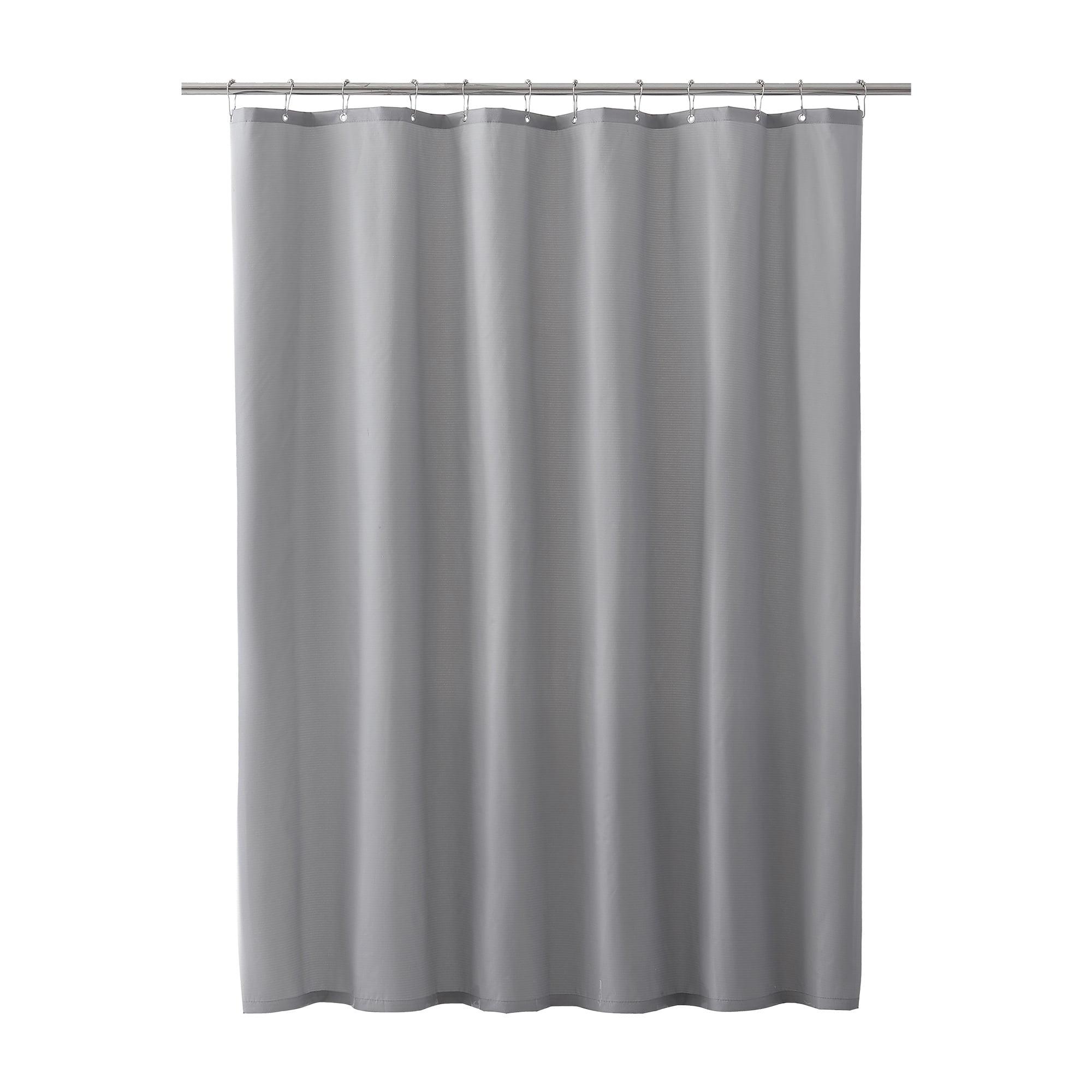 Clorox Waterproof Fabric Shower Curtain, Durable Fabric, Weighted Magnets - Gray, 72" x 72"