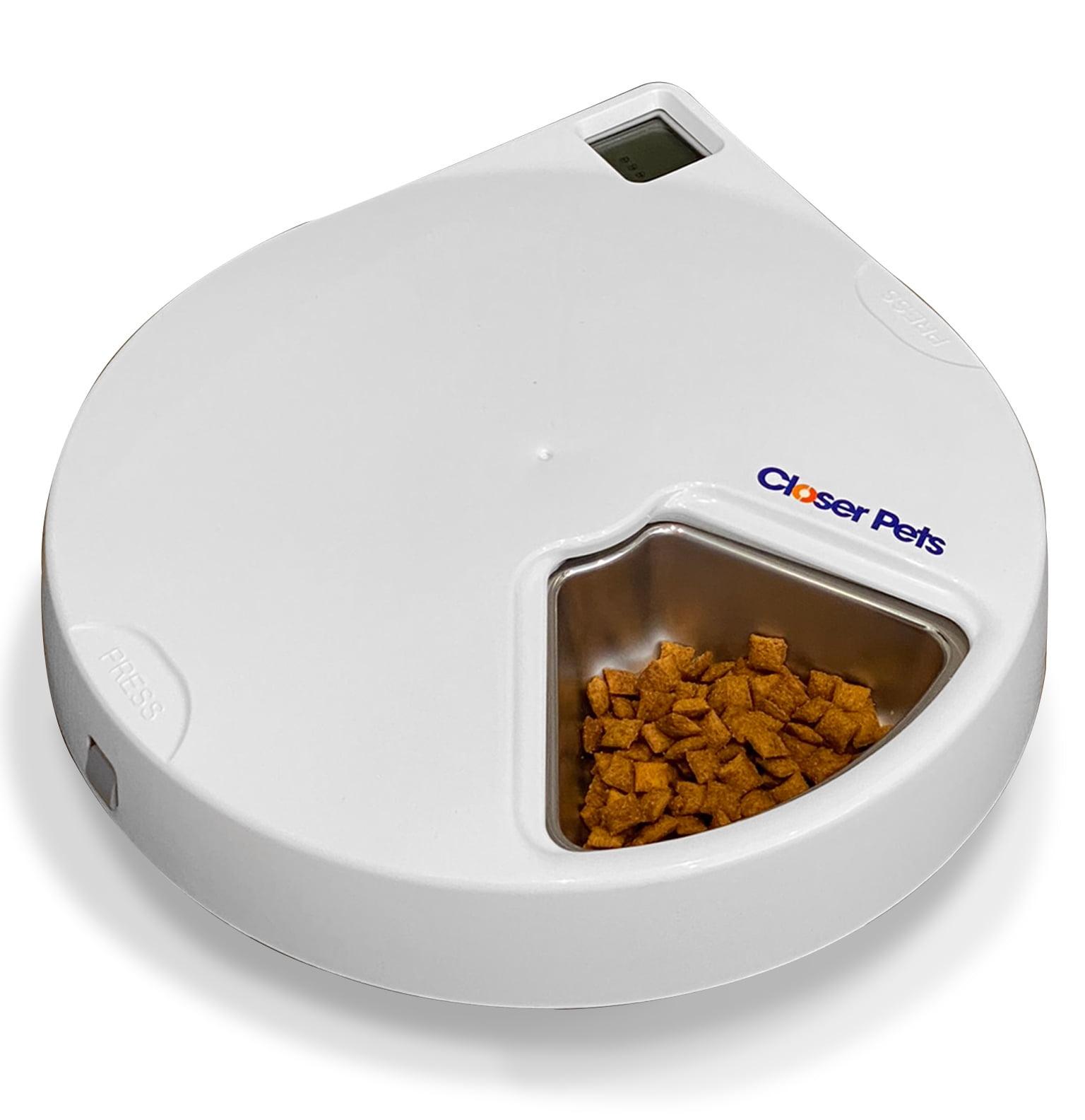 White Programmable Stainless Steel Automatic Pet Feeder