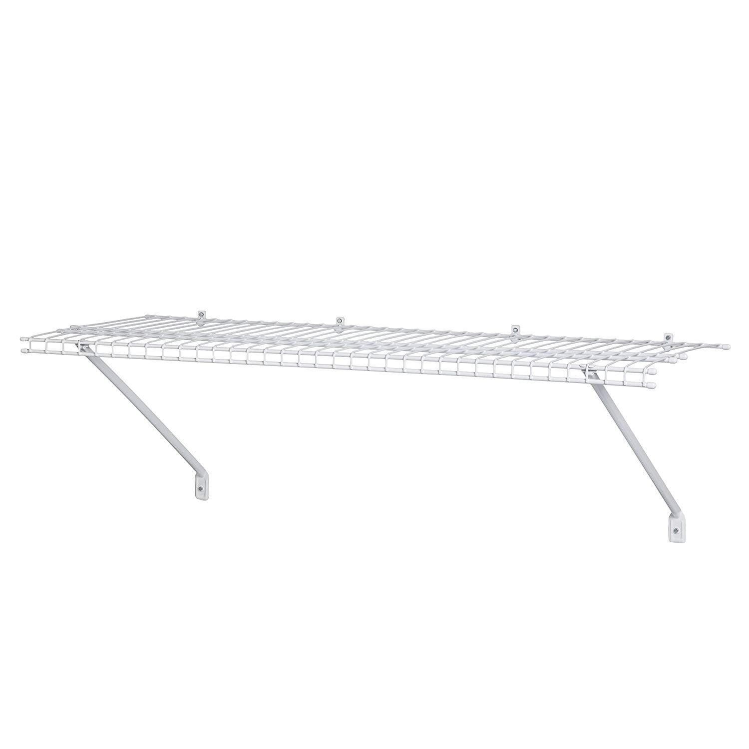 White Vinyl Coated Metal Wire Shelf Kit, 3 Feet