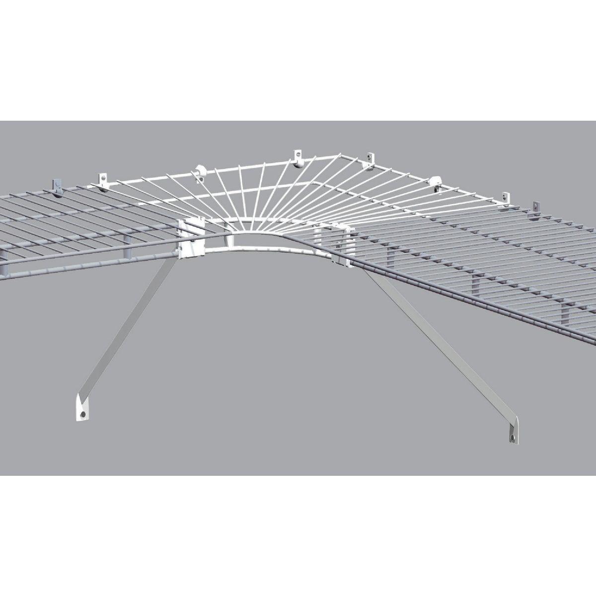 White Wire Closet Corner Shelf Kit with Rod