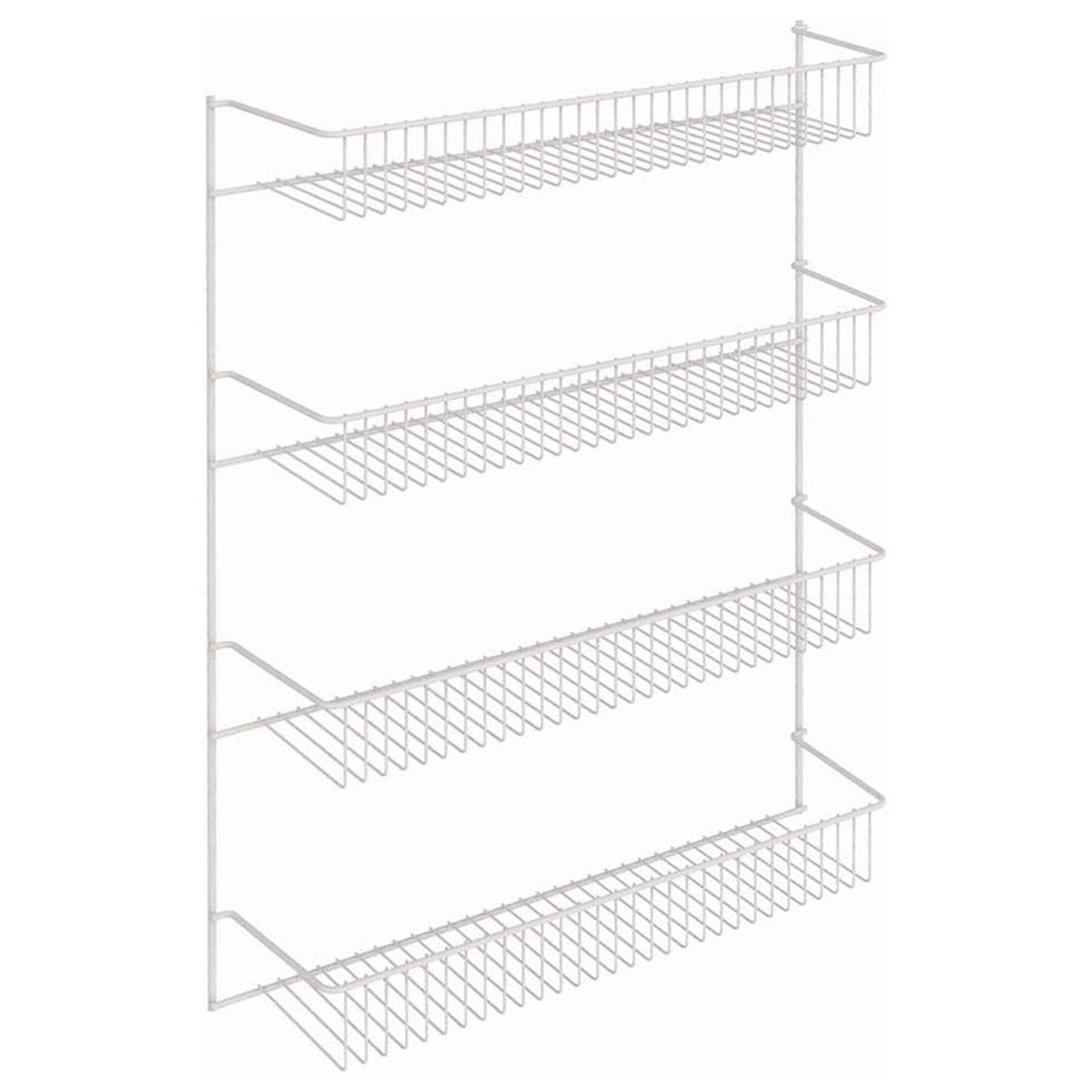 White Wire 4-Tier Wall or Door Mount Rack Organizer