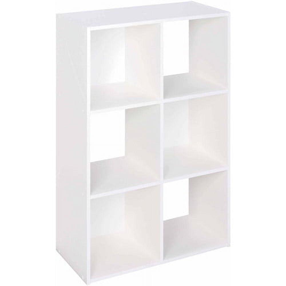 Sleek White Laminated Wood 6-Cube Organizer for Stress-Free Spaces