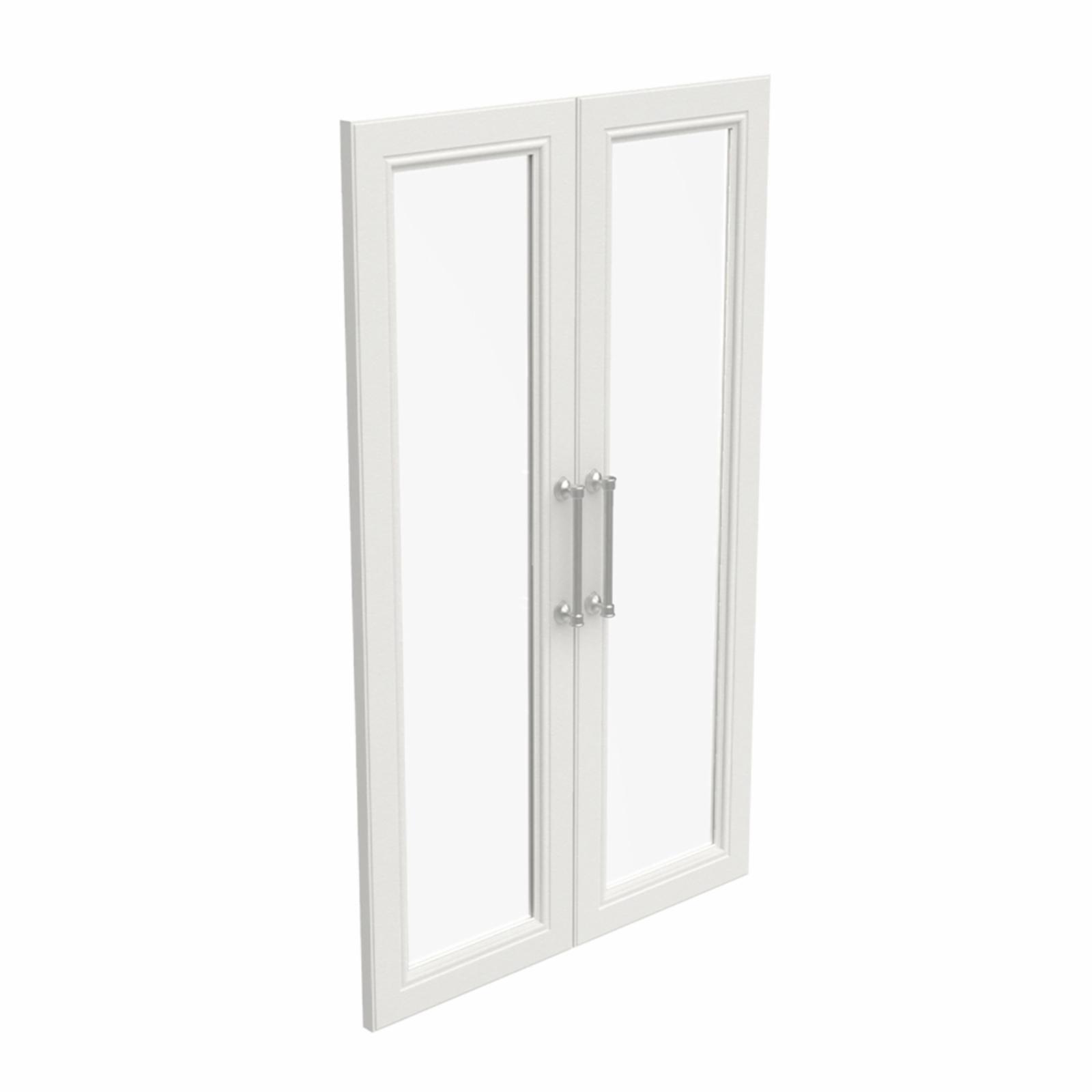 White Shaker Style Glass Pane Closet Doors