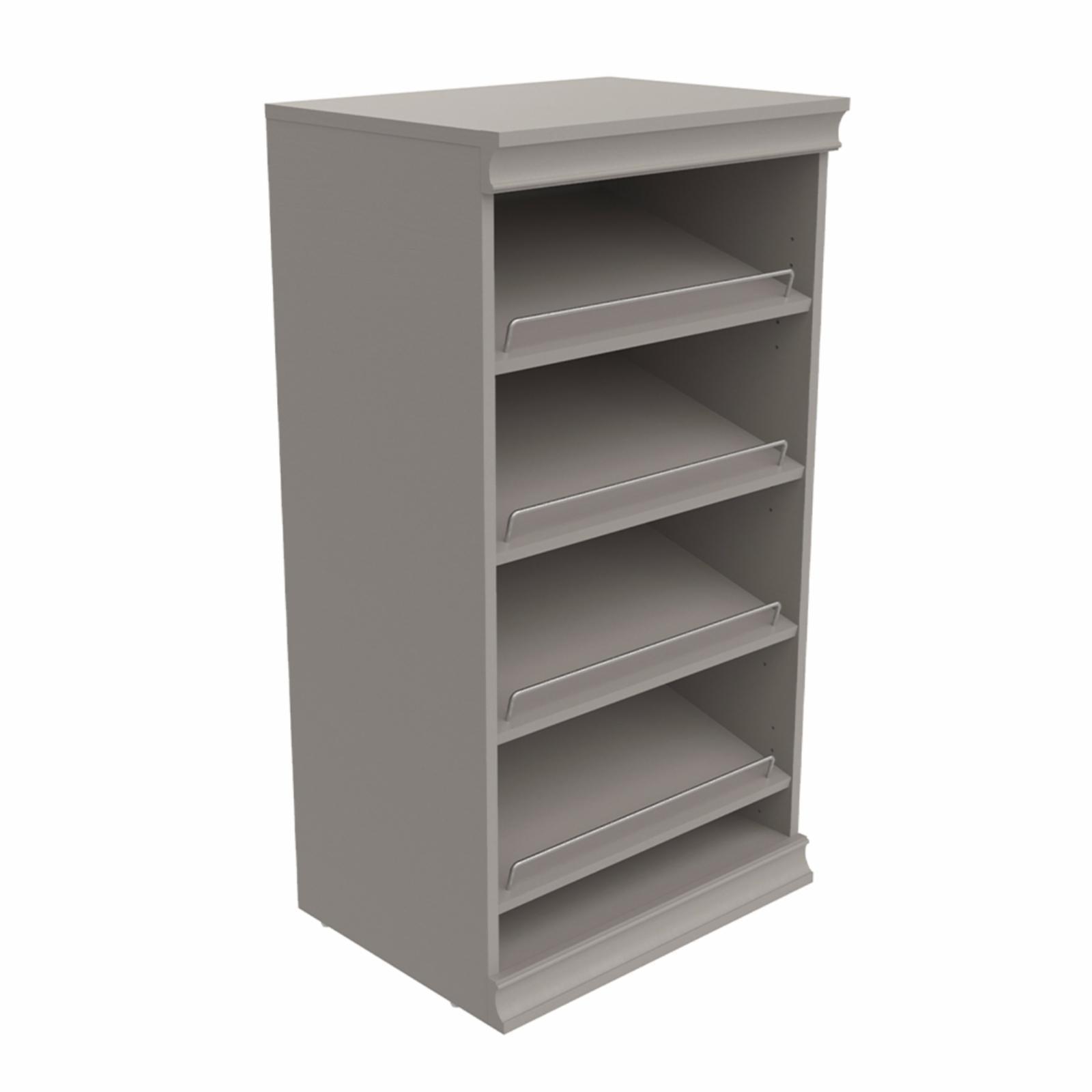 Taupe Modular Stackable Shoe Shelf with Metal Accents