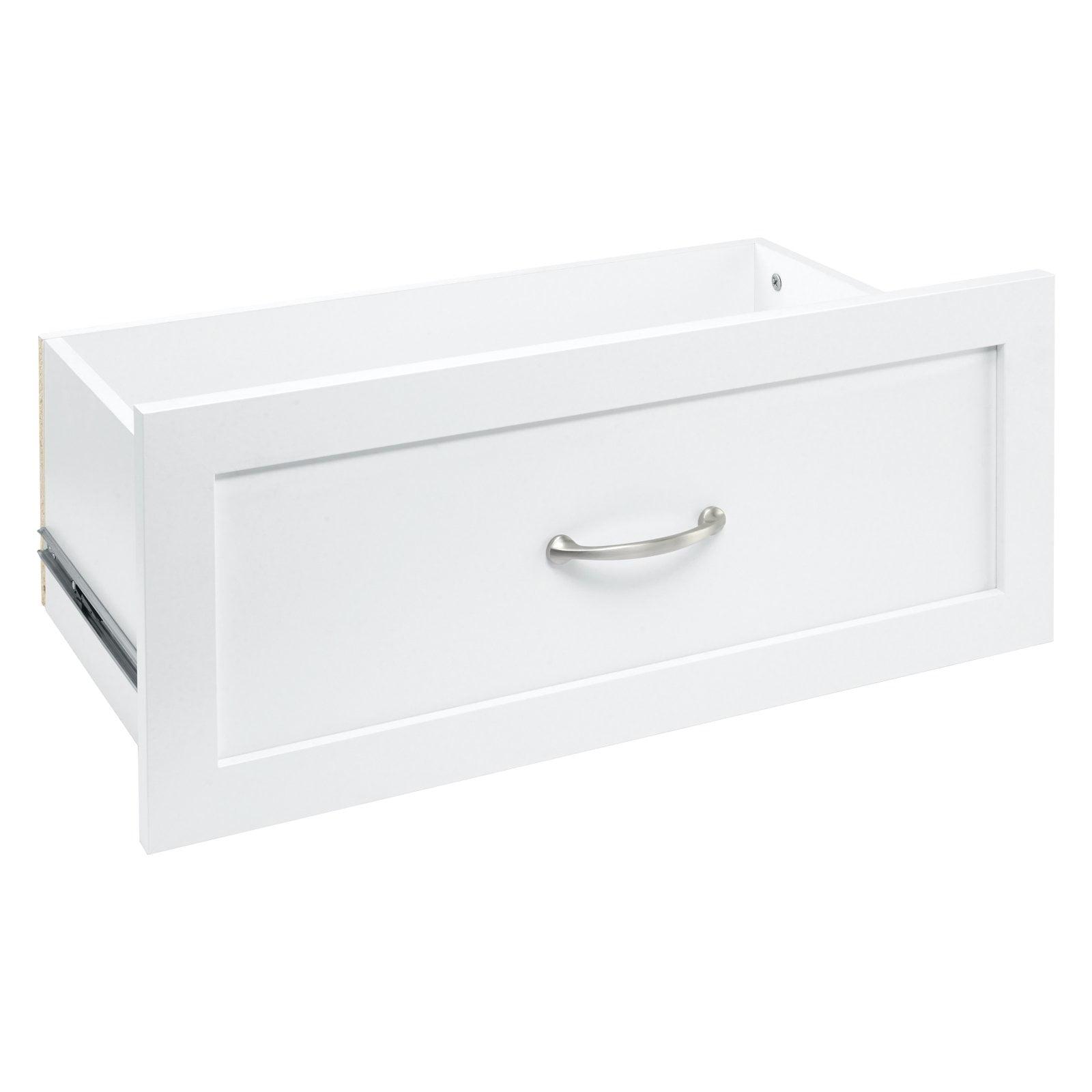 SuiteSymphony Pure White Laminated Wood 25'' Organizer Drawer