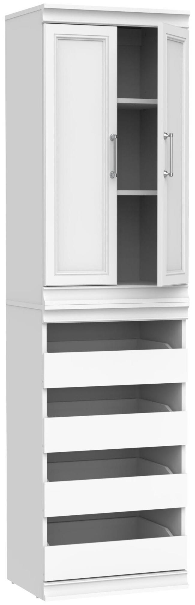 White Laminate 3-Shelf 4-Drawer Modular Closet System