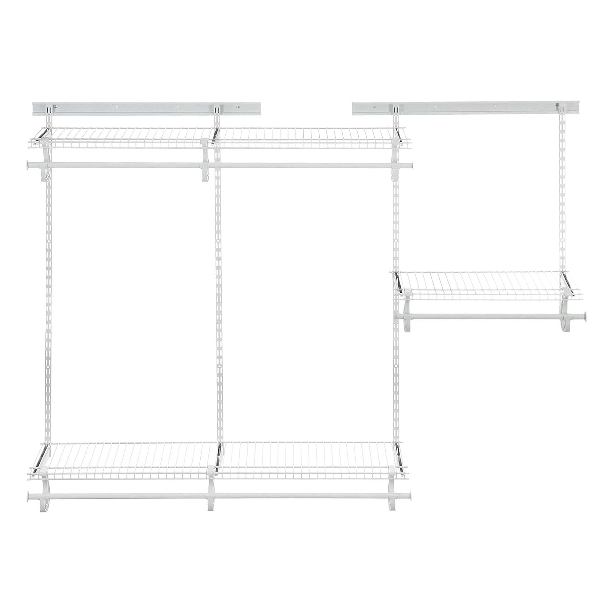 White Adjustable Wall-Mounted Closet Organizer Kit with Shelves