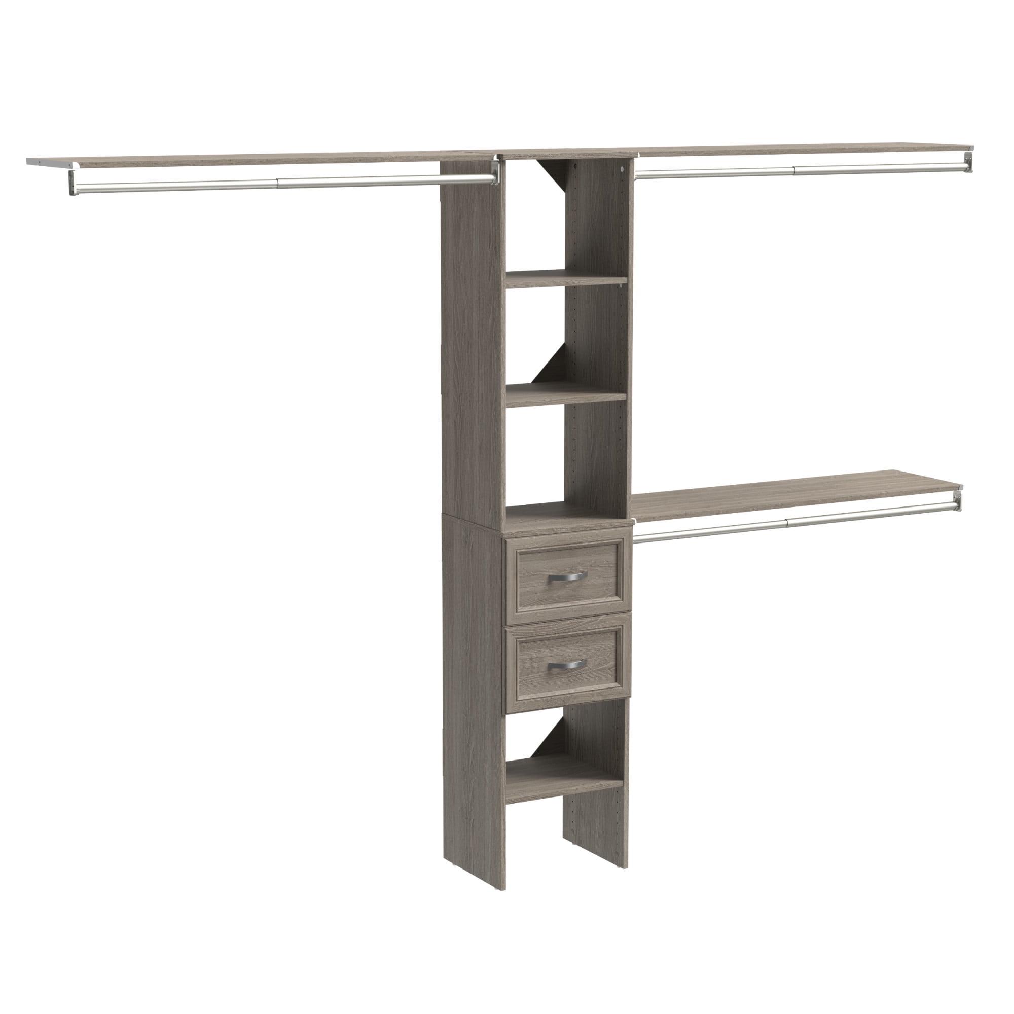 Graphite Grey 16-Inch Tower Closet Organizer with Drawers