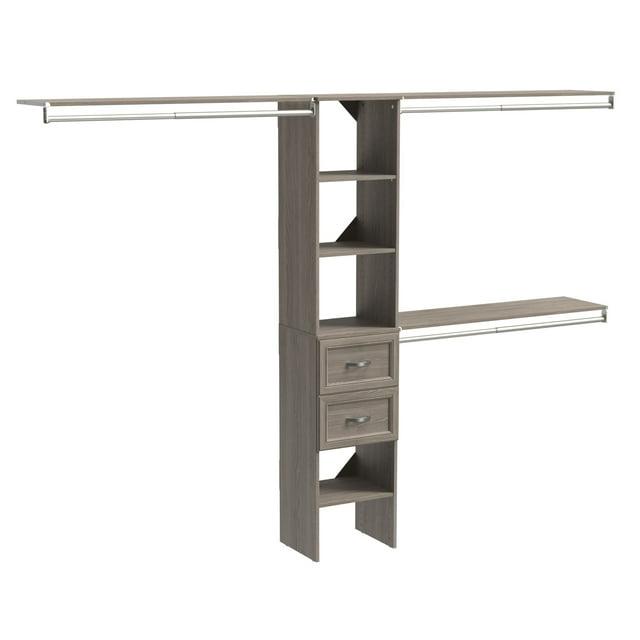 Closetmaid Ss16-Cos2dr Suitesymphony 6 To 9 Foot Wide Closet System Kit - Grey
