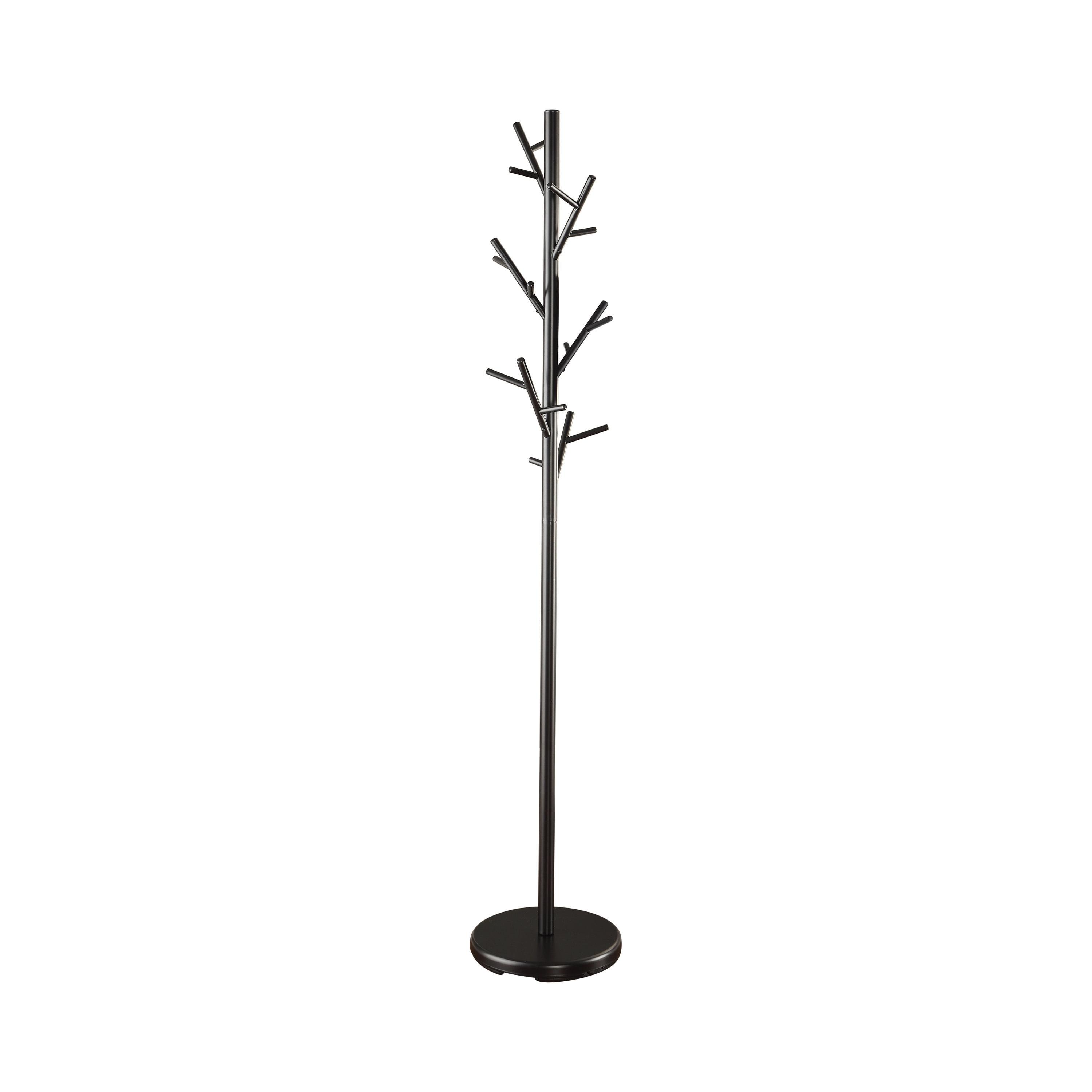 Black Metal Tree-Branch Inspired 18-Hook Coat Rack