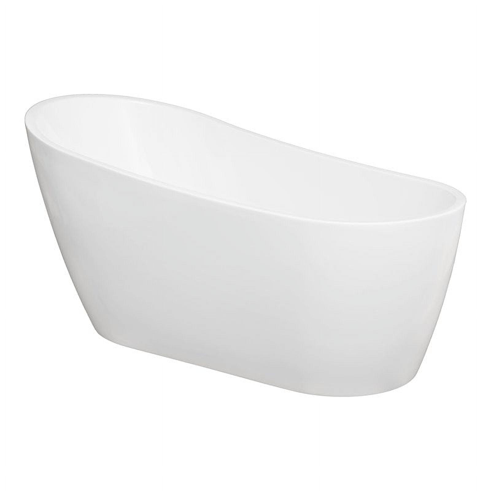 55'' White Acrylic Freestanding Soaking Bathtub