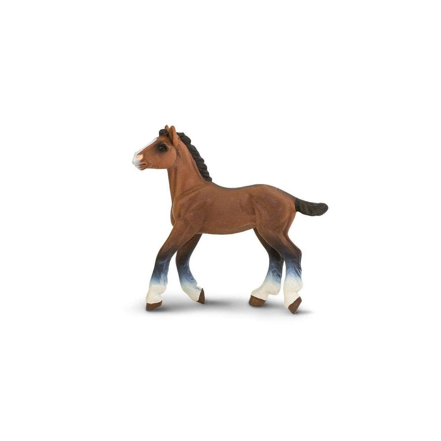 Safari Ltd. Clydesdale Foal Figurine - Realistic 3.5" Horse Figure - Educational Toy for Boys, Girls, & Kids Ages 3+