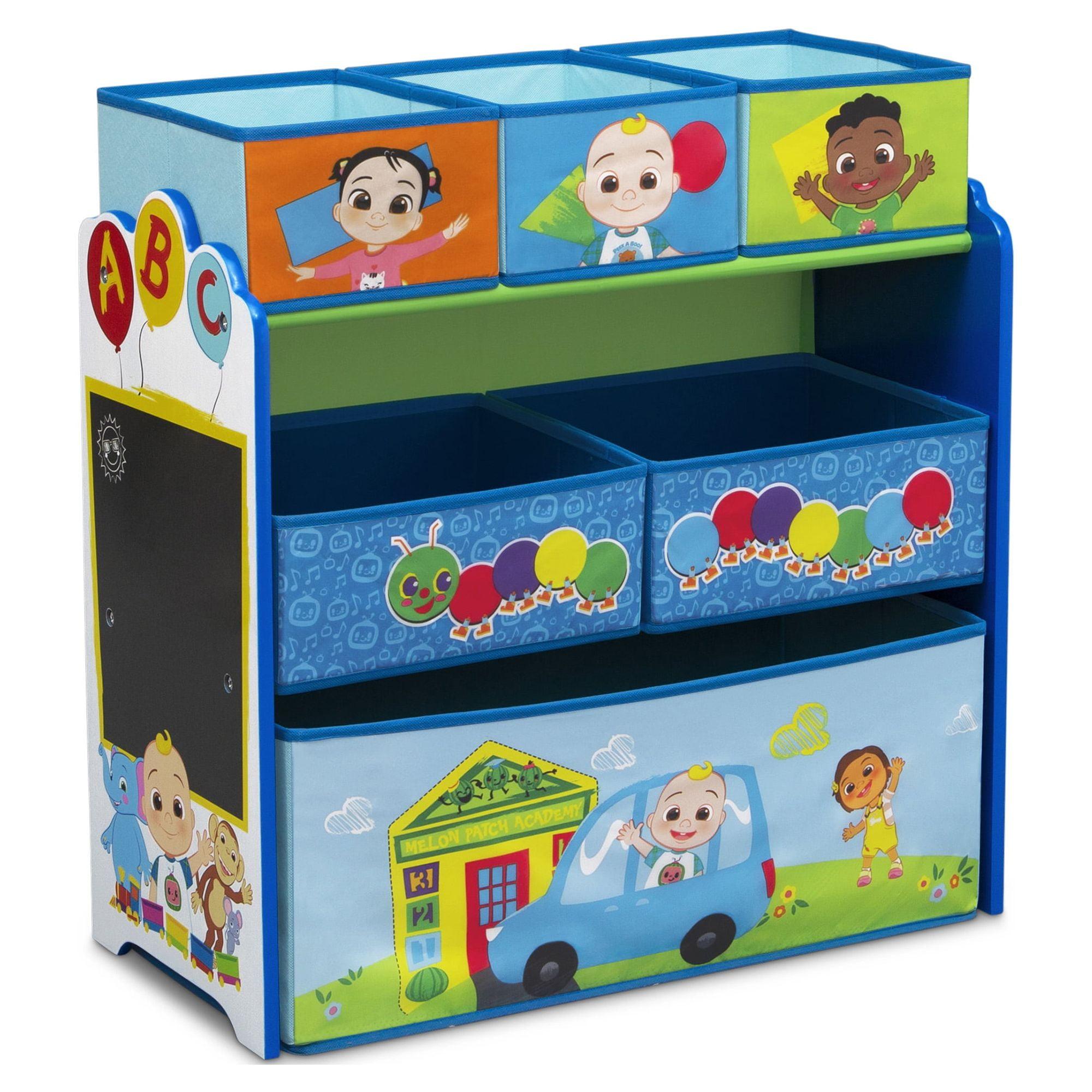 CoComelon Blue Wooden 6-Bin Toy Storage Organizer