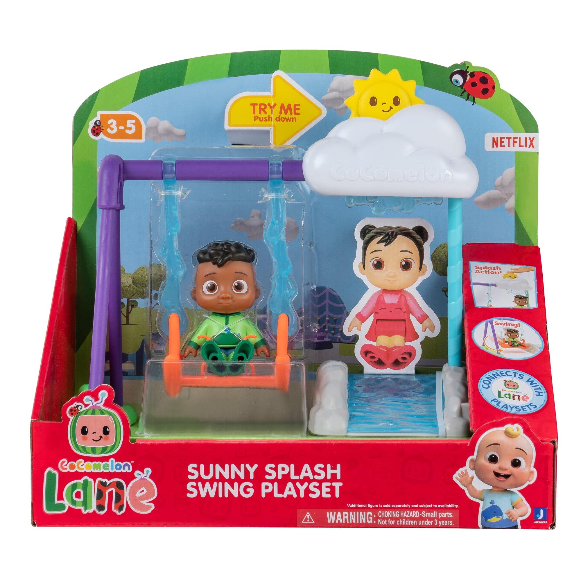 CoComelon, Sunny Splash Swing Playset, Includes Cody Figure, CoComelon Lane, Baby and Toddler Toy