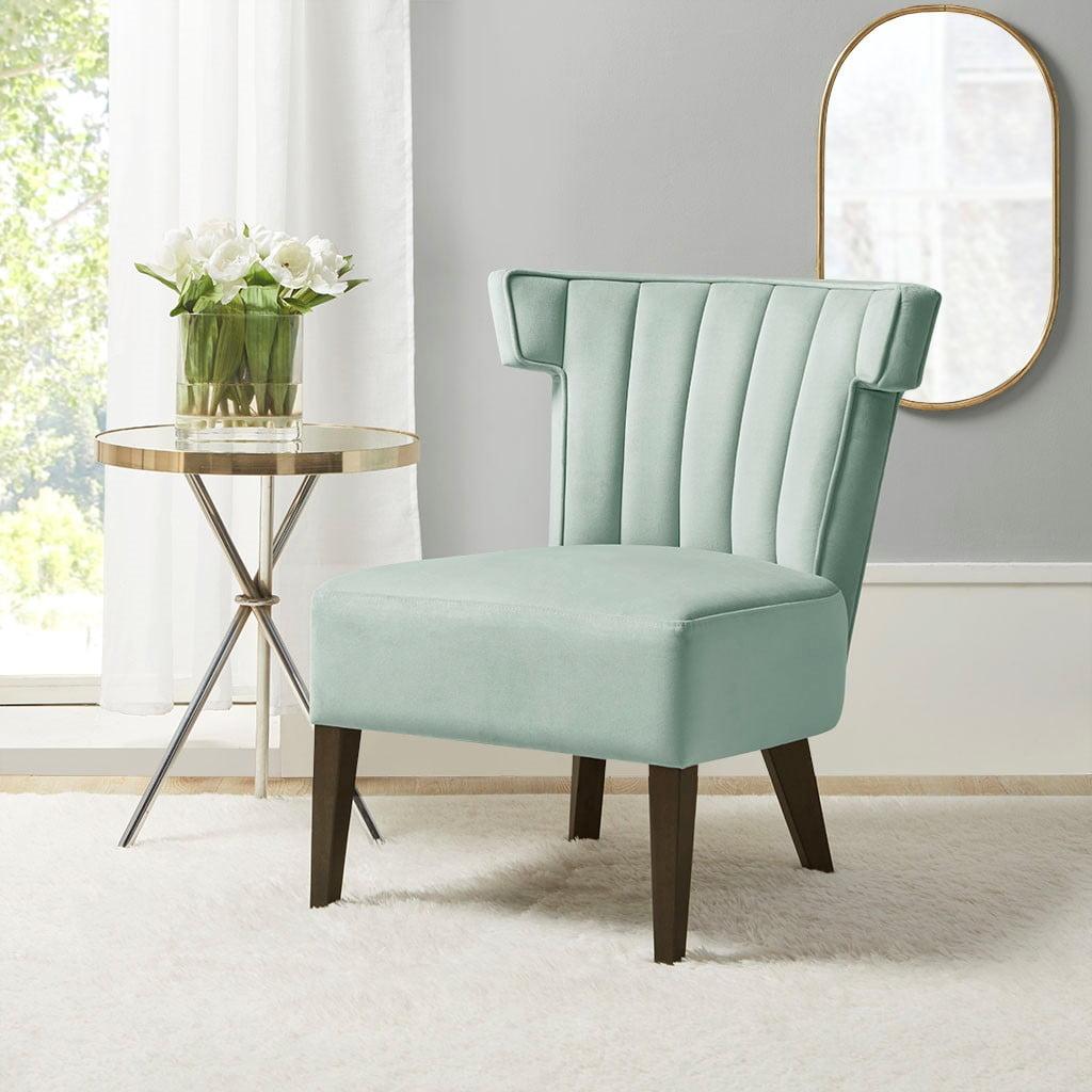 Medium Seafoam Velvet Armless Accent Chair