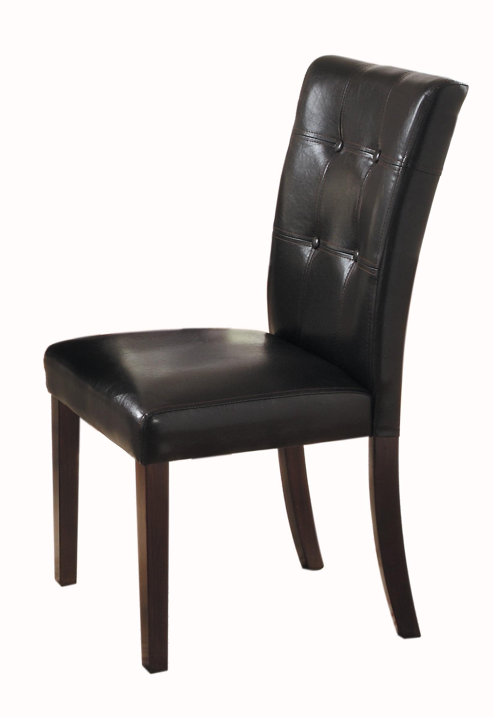 Brown Faux Leather Upholstered Transitional Side Chair