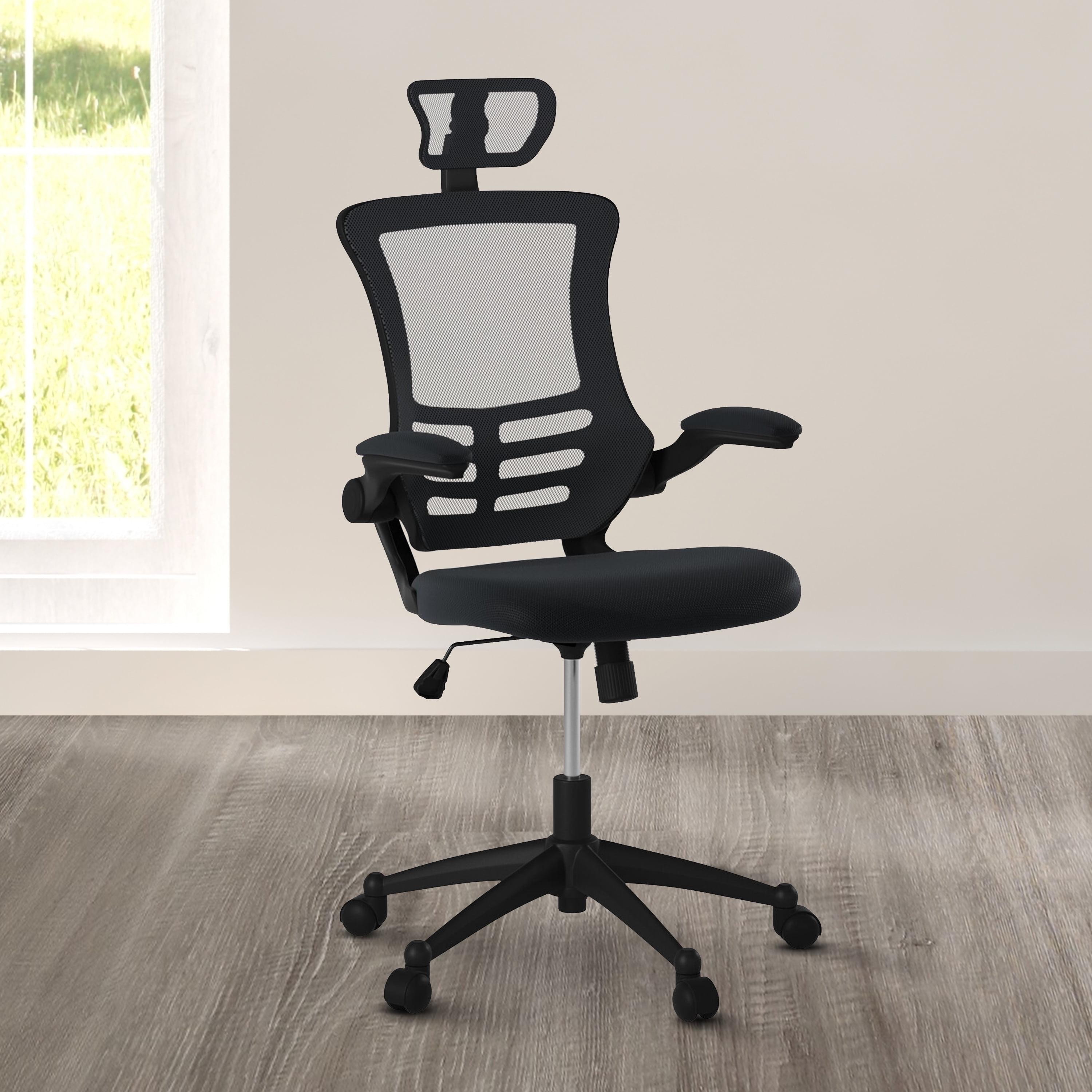 Ergonomic Executive High-Back Mesh Swivel Chair with Adjustable Arms, Black