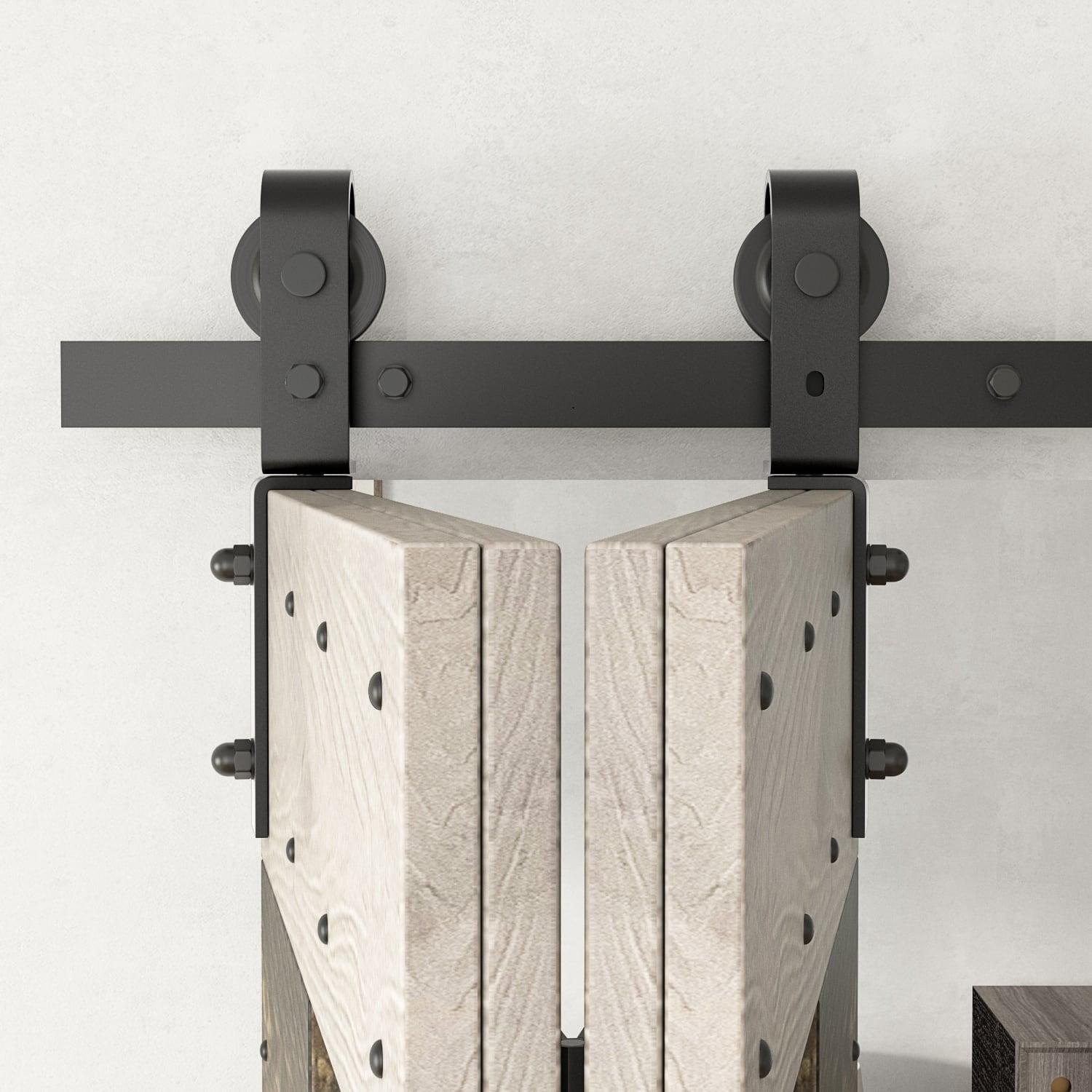 Coast Sequoia Inc Coast Sequoia 30in./36in./48in./60in./72in. x 84in. Embossing Pine Wood Bi-Fold Barn Door With Sliding Hardware Kit 30in.x84in. -