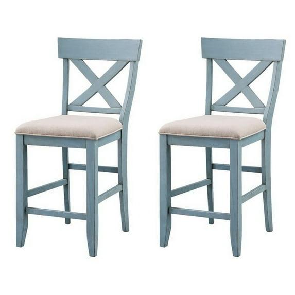 Coast To Coast Imports Bar Harbor Blue Counter Height Dining Chair (Set of 2)
