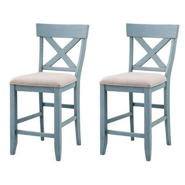 Coast To Coast Imports Bar Harbor Blue Counter Height Dining Chair (Set of 2)