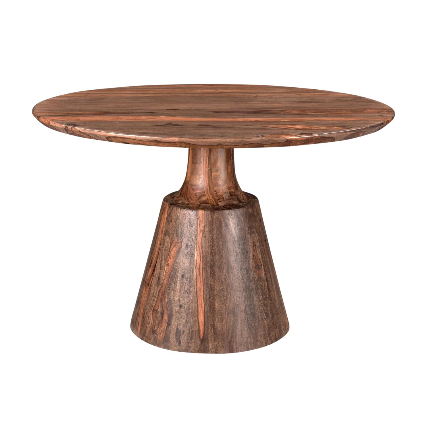 Coast To Coast Imports Brownstone Solid Wood Nut Brown Round Dining Table