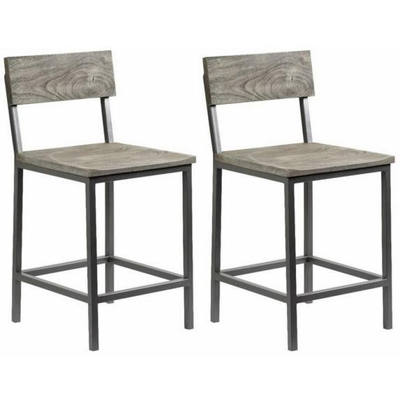 Coast To Coast Imports Sandblast Grey/Gunmetal Yukon Counter Barstool (Set of 2)