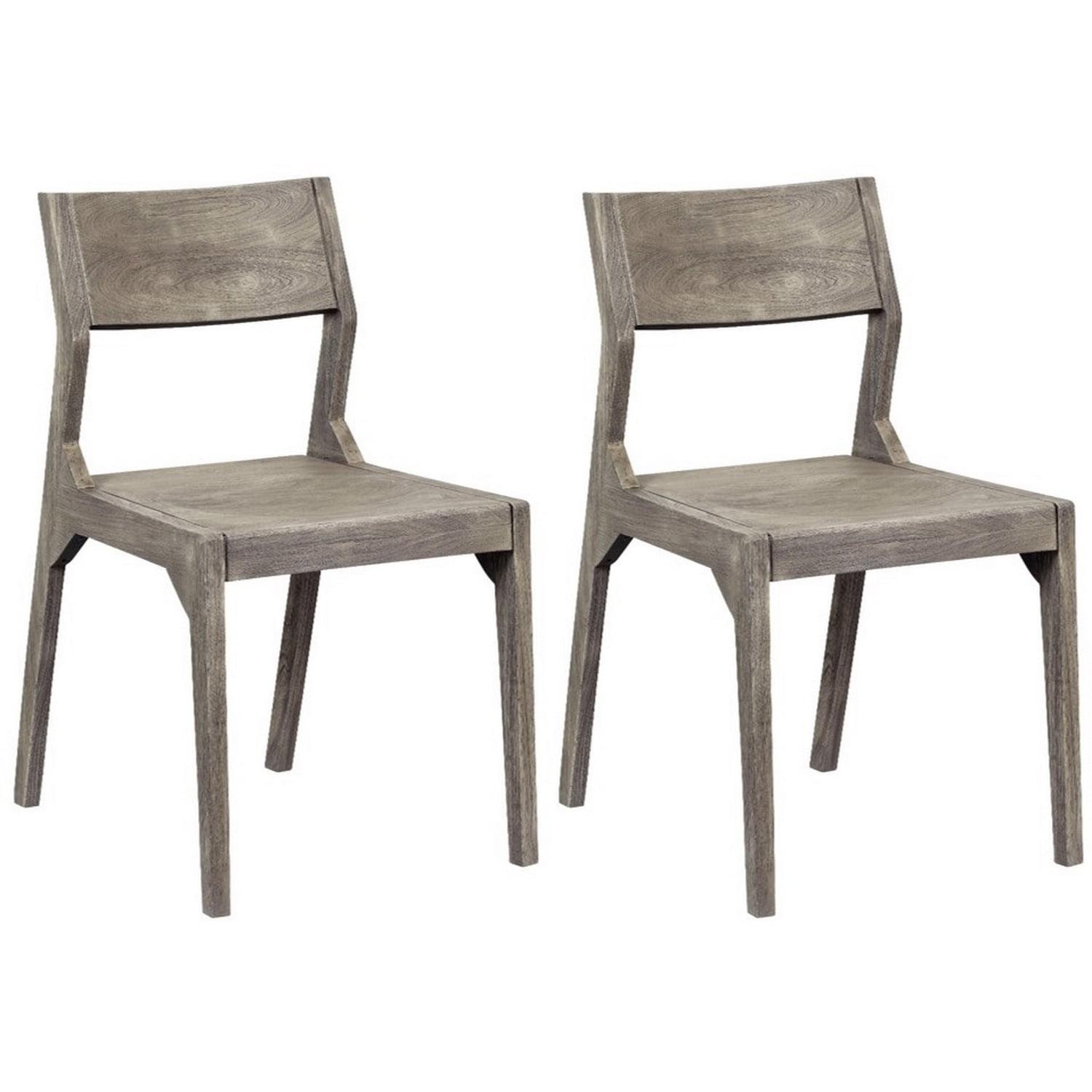 Set of 2 Yukon Angle Back Dining Chairs Gray - Treasure Trove Accents