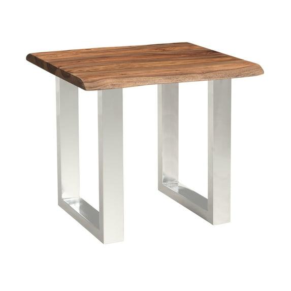 Wrought Studio™ Alpers Solid Wood Sled End Table | Wayfair