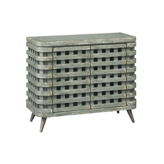 Riverdale Textured Green Wood Farmhouse Two Door Cabinet