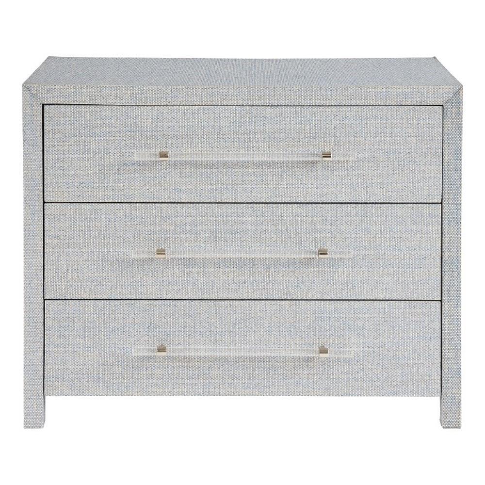 Gray Coastal 3-Drawer Chest with Acrylic Pulls