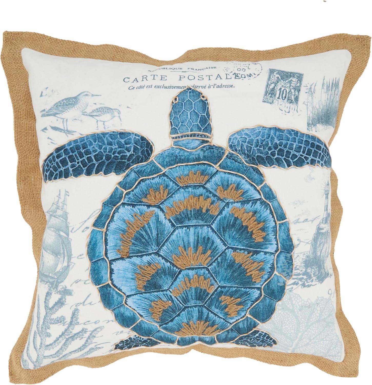 Saro Coastal Outdoor Turtle Pillow