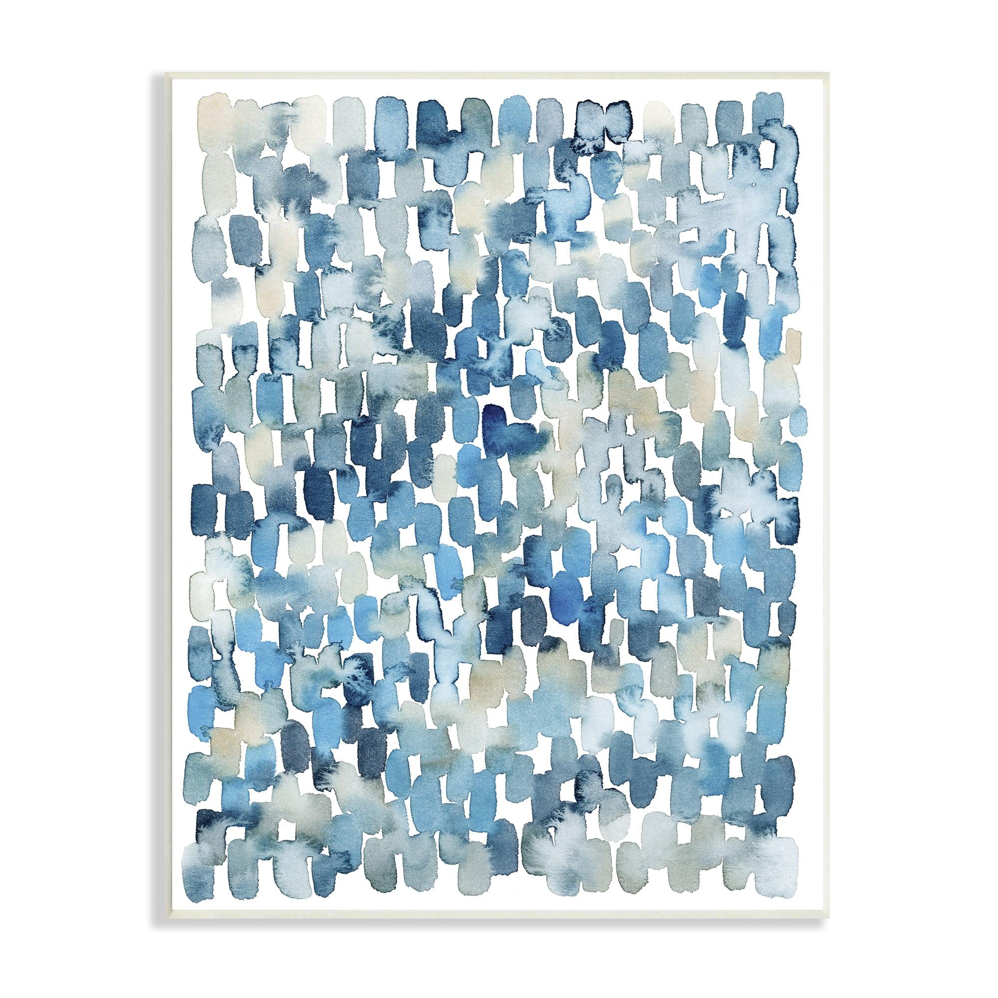 Coastal Blue and Beige Abstract Wood Wall Art, 10 x 15 Inch