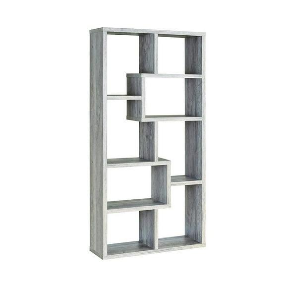 70.75" Theo 8 Shelf Bookcase Gray Driftwood - Coaster