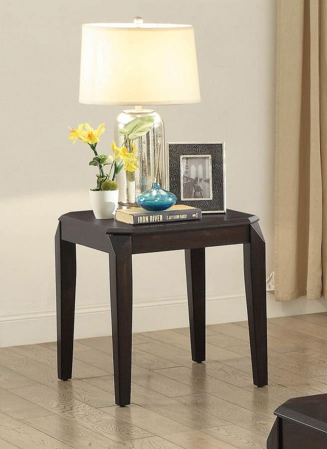 Transitional Walnut Brown Square End Table 21.25"