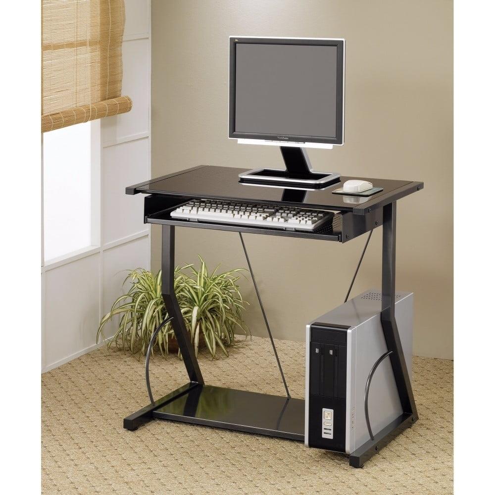 Alastair Computer Desk with Keyboard Tray and Storage Shelf Black - Coaster