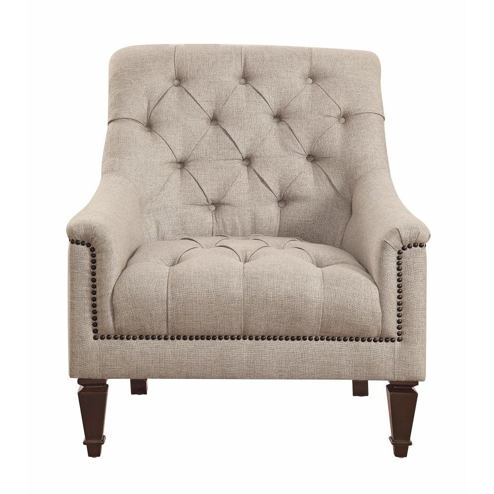 Coaster Avonlea Transitional Fabric Sloped Arm Upholstered Accent Chair in Gray