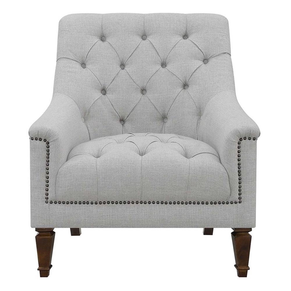 Coaster Avonlea Transitional Fabric Sloped Arm Upholstered Accent Chair in Gray