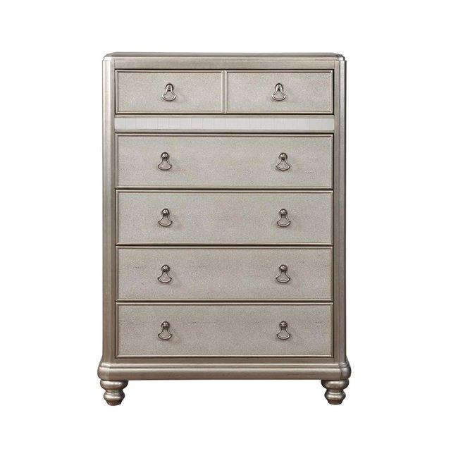 Bling Game 6-drawer Chest Metallic Platinum