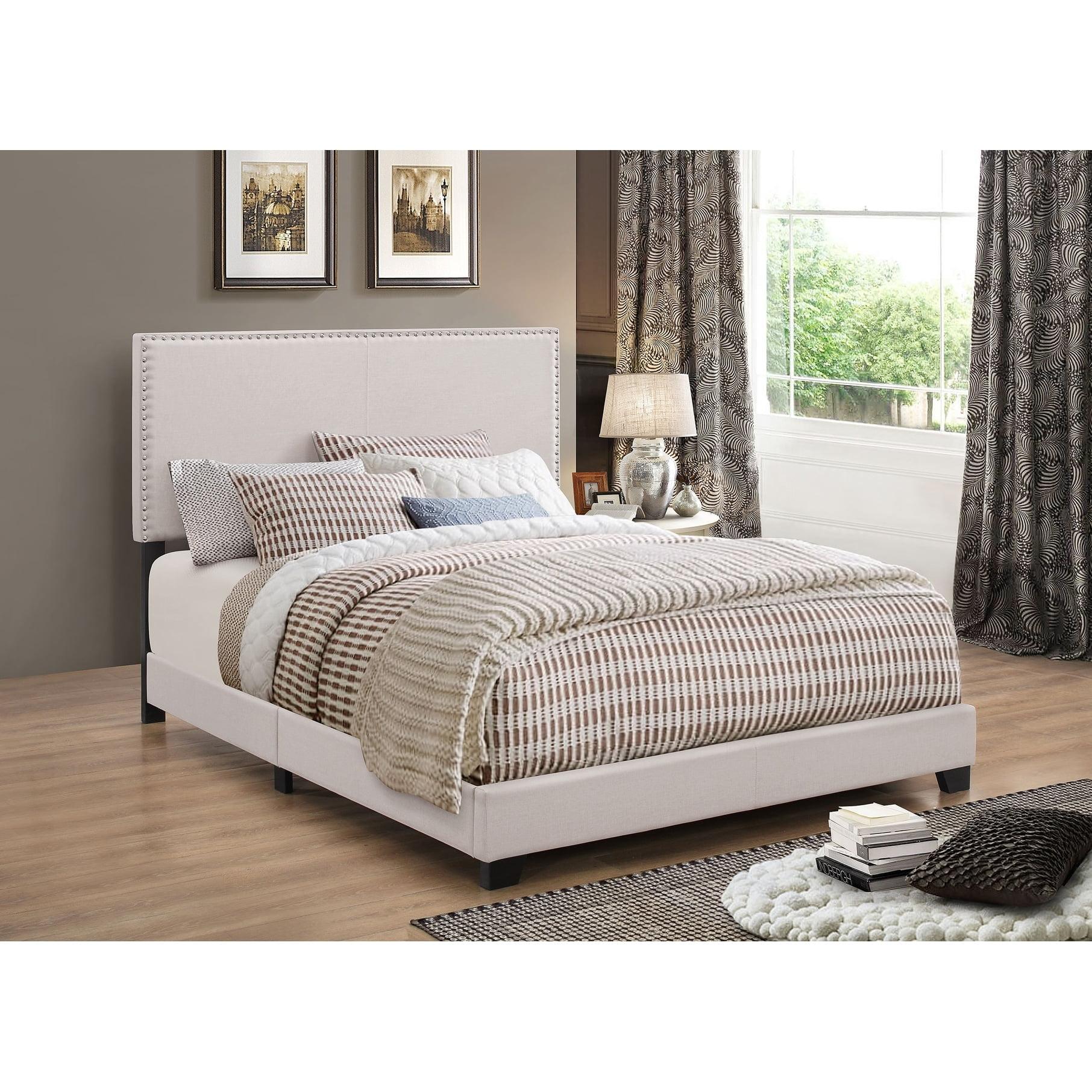 Coaster Boyd Upholstered Panel Bed Ivory (Full) Full