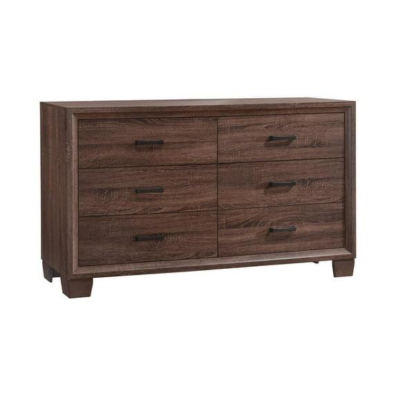 Coaster Brandon Transitional Wood Dresser with 6-Drawer in Brown