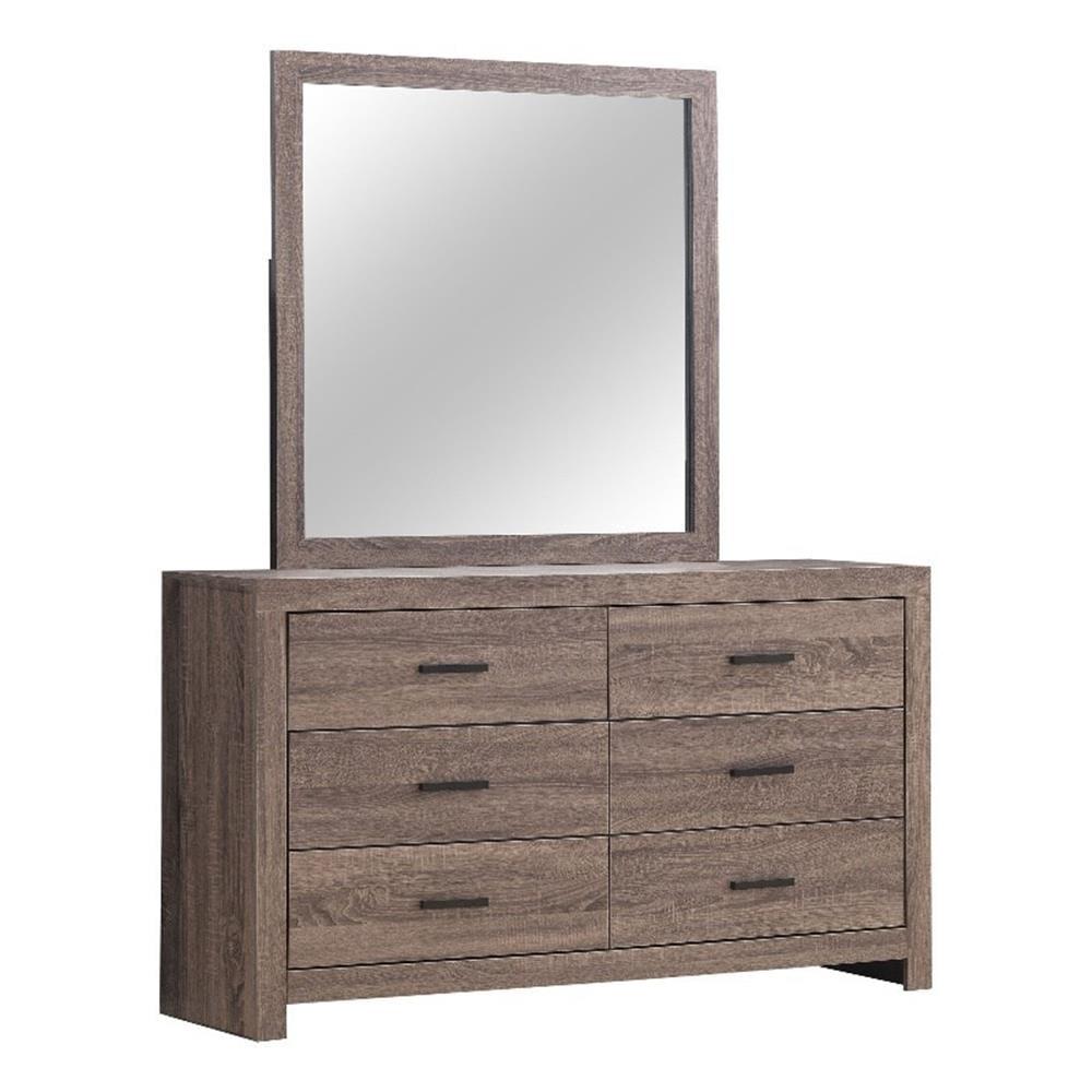 Coaster Brantford 6-drawer Wood Dresser with Mirror Barrel Oak