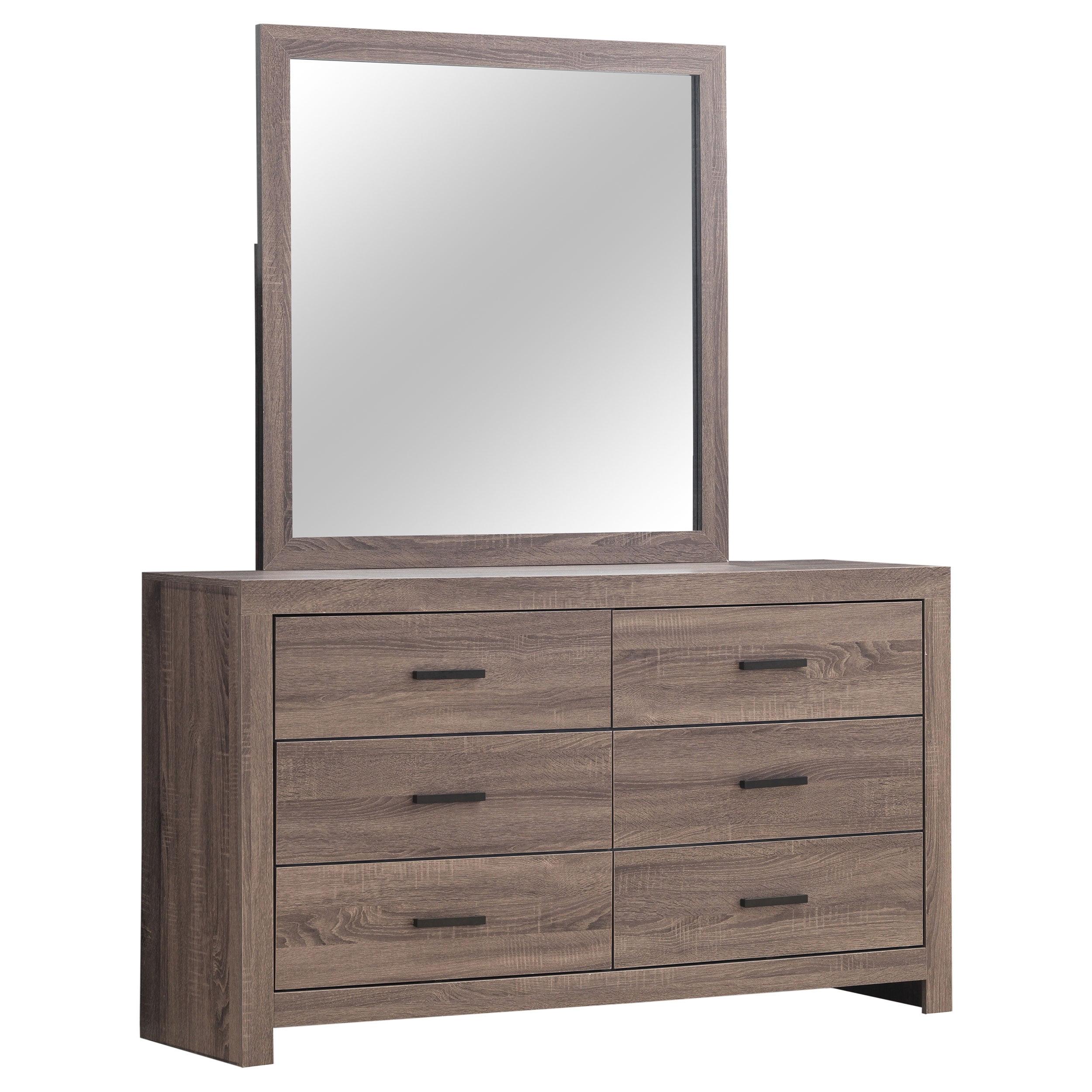 Coaster Brantford 6-drawer Wood Dresser with Mirror Barrel Oak