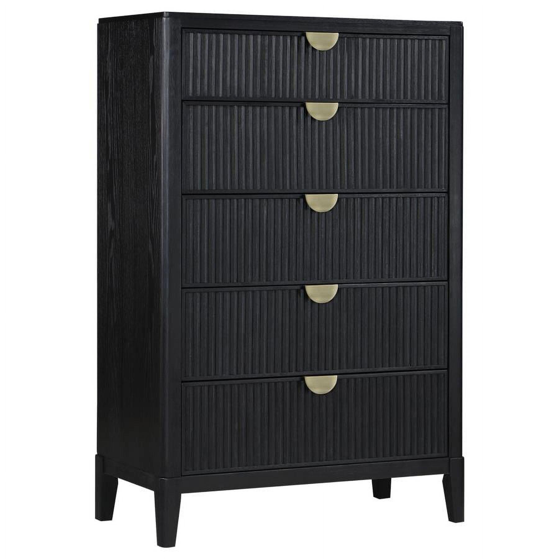 Coaster Brookmead 5-drawer Wood Rectangular Bedroom Chest in Black