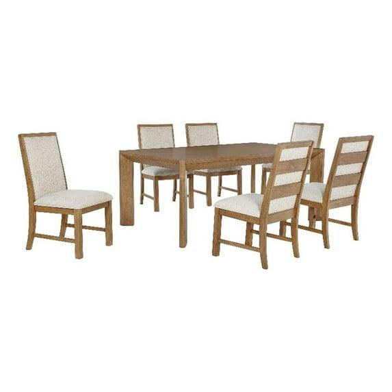Coaster Bruner 72-Inch Rectangular Dining Set Natural Brown