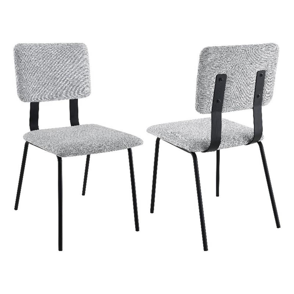 Coaster Calla Contemporary Fabric Upholstered Dining Side Chair in Gray