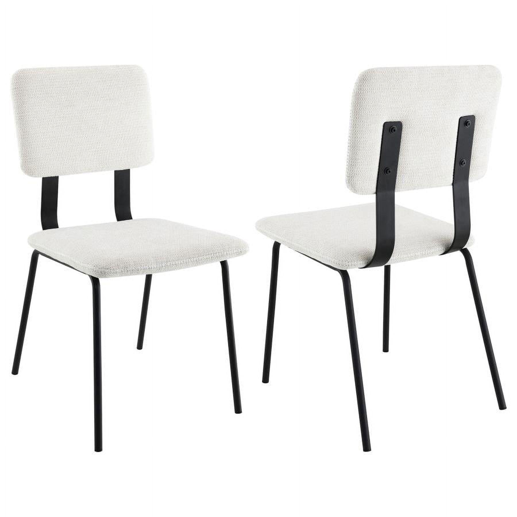 Coaster Calla Contemporary Fabric Upholstered Dining Side Chair in White