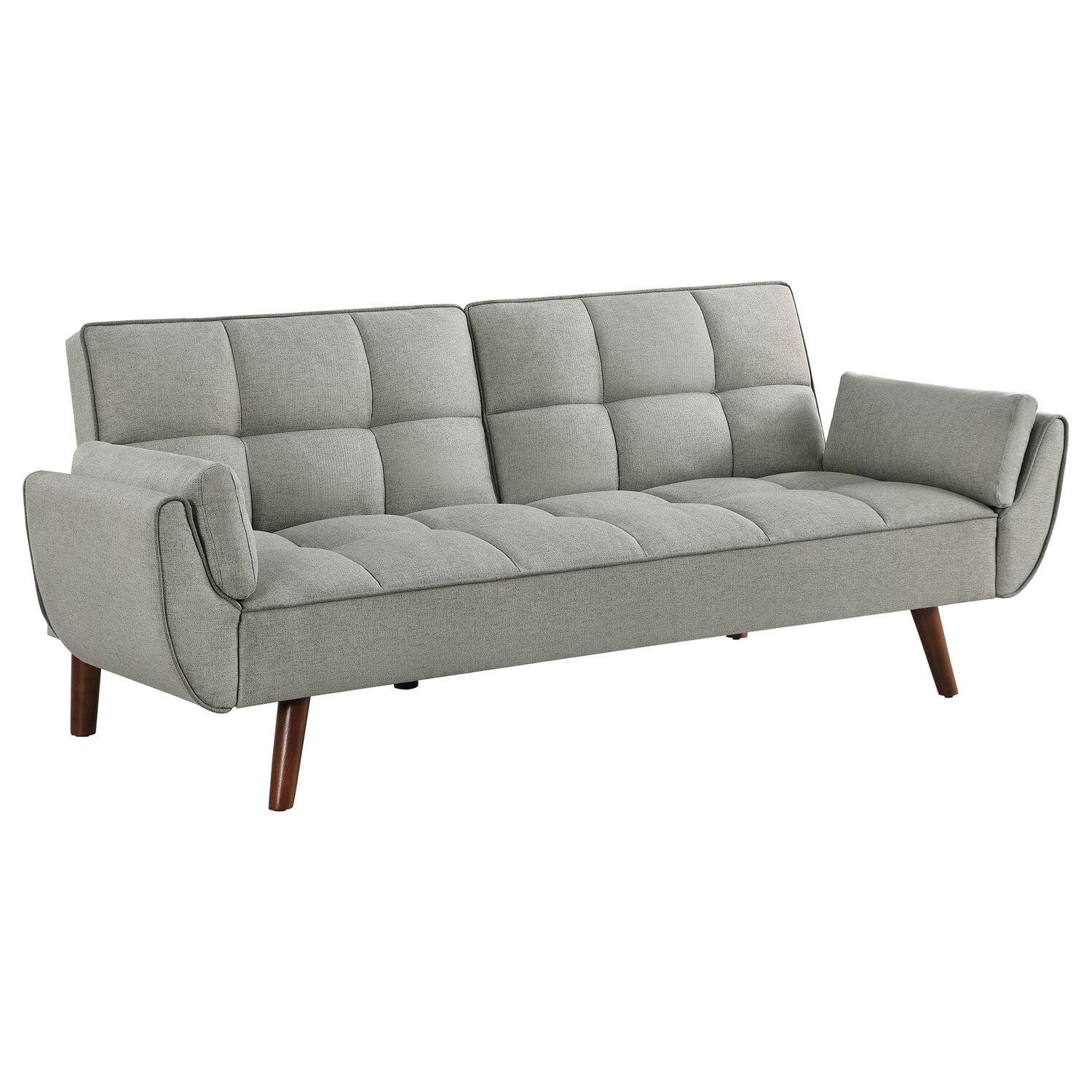 Coaster Caufield Fabric Upholstered Buscuit Tufted Covertible Sofa Bed Gray