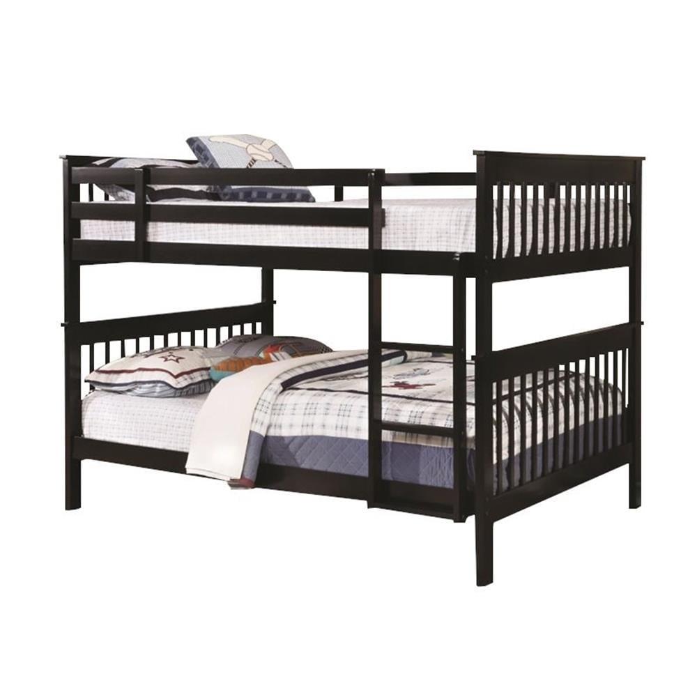 Coaster Chapman Transitional Full Over Full Wood Bunk Bed in Black Finish