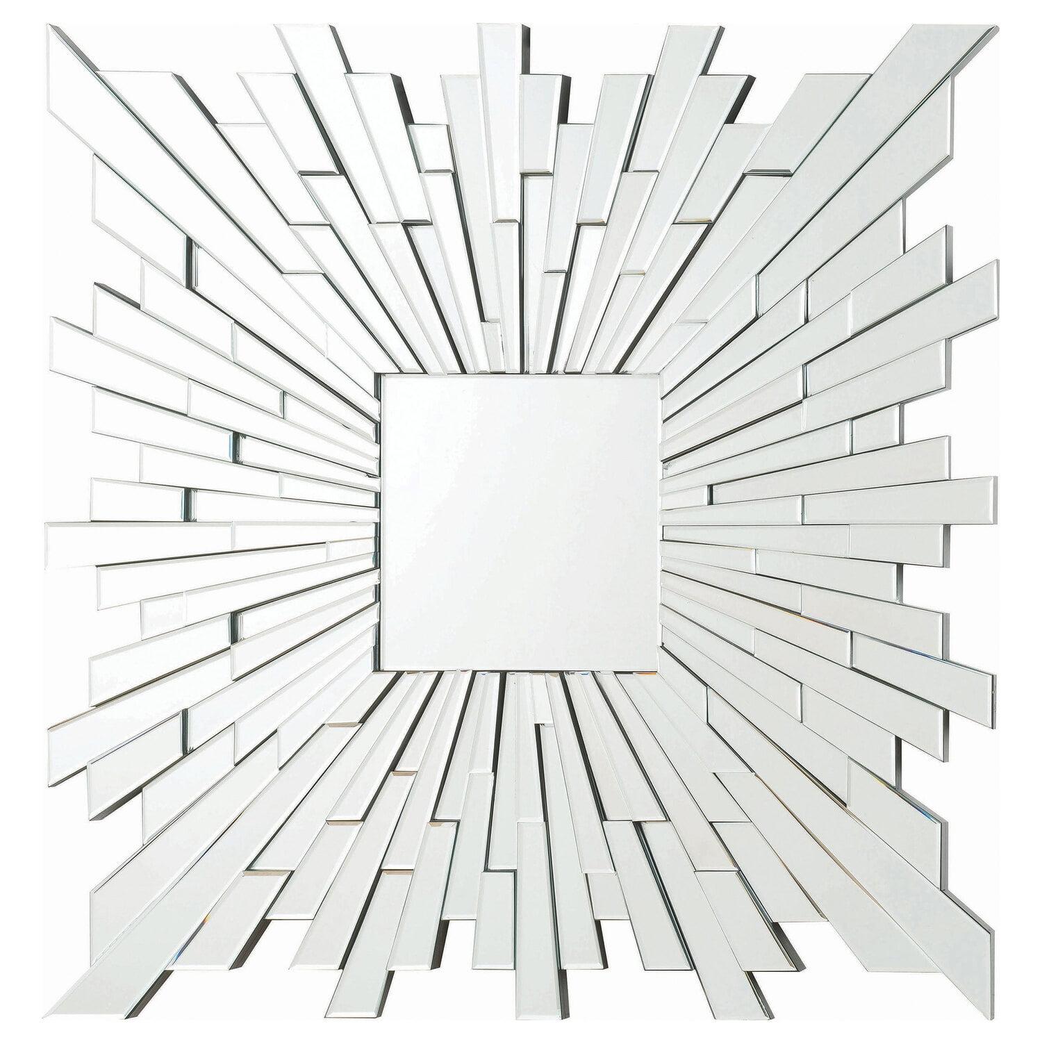 Coaster Brantley 40 x 40 Inch Square Sunburst Wall Mirror Silver