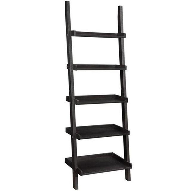 Coaster Colella 5-Shelf Transitional Wood Ladder Bookcase in Cappuccino